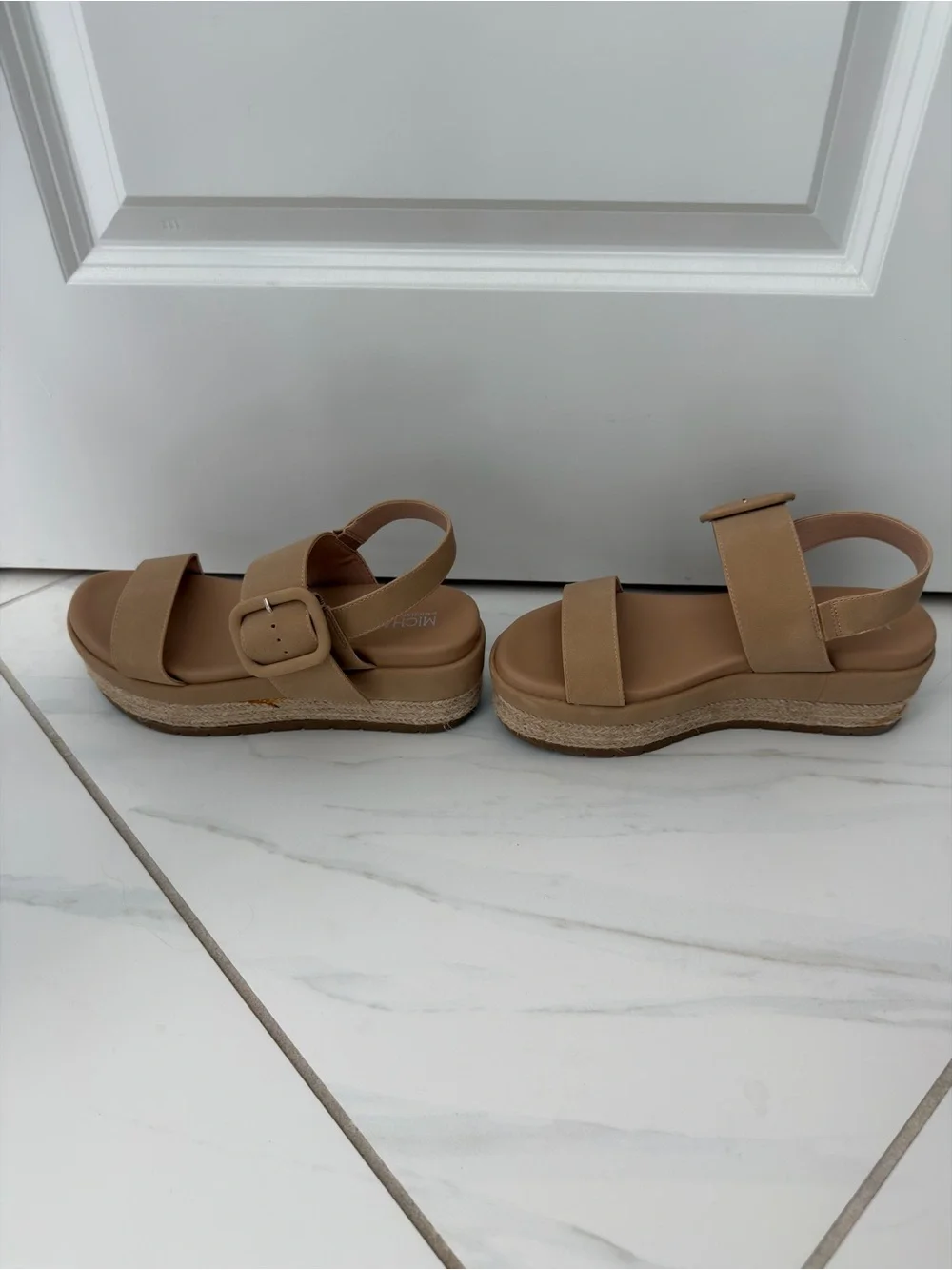 Michael Shannon Tan Platform Espadrille Sandal NBW